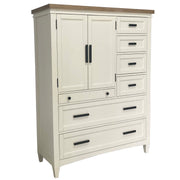 Americana Modern Bedroom - 7 Drawer Door Chest With Workstation - Cotton - JaxCo Furniture