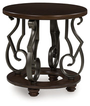 Frallyn - Dark Brown - Round End Table - JaxCo Furniture