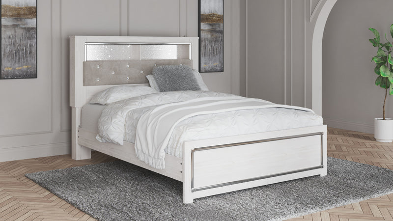 Altyra - White - Queen Panel Bookcase Bed With Roll Slats - JaxCo Furniture