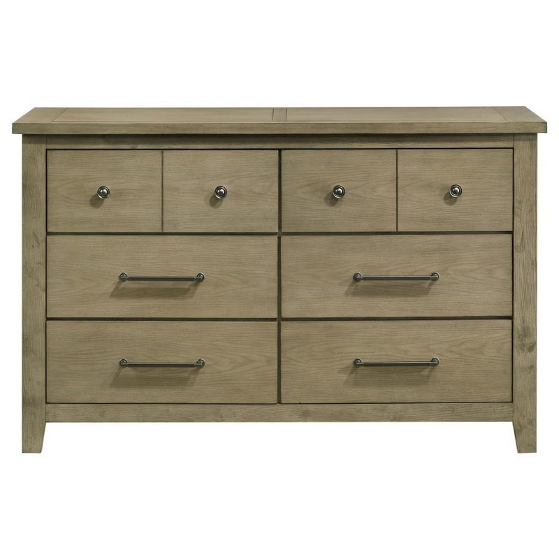 Hazlewood - 6-Drawer Bedroom Dresser Cabinet - Vineyard Oak - JaxCo Furniture