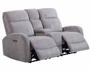 Tuscany - Power Reclining Console Loveseat - Whiskers Nature - JaxCo Furniture