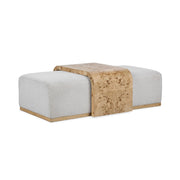 Kenan - Rectangle Ottoman Coffee Table - Creamy Ivory - JaxCo Furniture