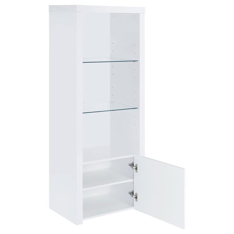 Jude - 3-Shelf Engineered Wood Media Tower - High Gloss White - JaxCo Furniture