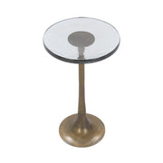 Fabiana - Round Accent Table - Gold / Black - JaxCo Furniture