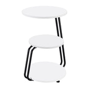 Hilly - 3-Tier Round Accent Side Table - White And Black - JaxCo Furniture