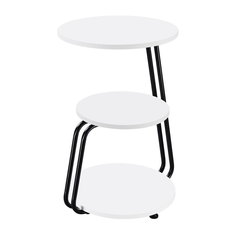 Hilly - 3-Tier Round Accent Side Table - White And Black - JaxCo Furniture