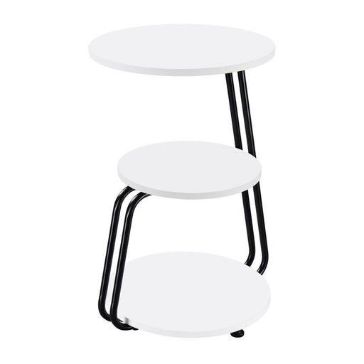 Hilly - 3-Tier Round Accent Side Table - White And Black - JaxCo Furniture