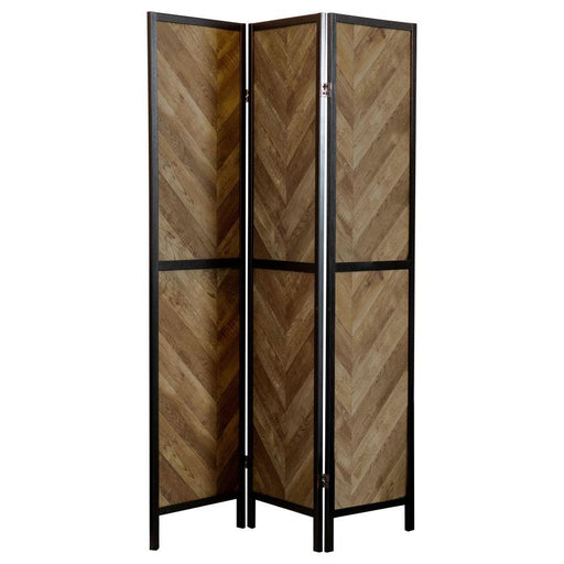 Marlene - 3-Panel Room Divider Folding Screen - Rustic Tobacco - JaxCo Furniture