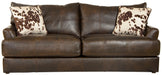 Pavia - Top Grain Italian Leather Sofa With Cuddler Cushions - Cocoa - JaxCo Furniture