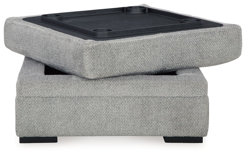 Casselbury - Cement - Ottoman With Storage - JaxCo Furniture