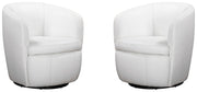 Barolo - 100% Italian Leather Swivel Club Chair (Set of 2) - JaxCo Furniture