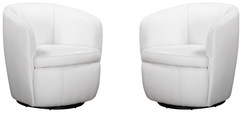Barolo - 100% Italian Leather Swivel Club Chair (Set of 2) - JaxCo Furniture