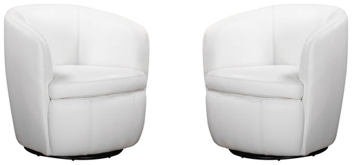 Barolo - 100% Italian Leather Swivel Club Chair (Set of 2) - JaxCo Furniture