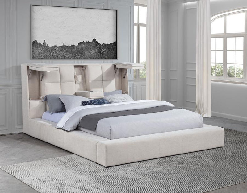 Dreux - Upholstered Panel Platform Bed - JaxCo Furniture