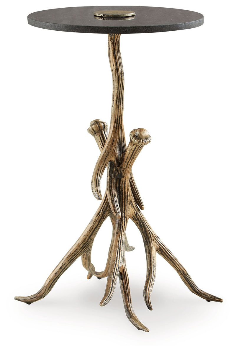 Lemkins - Black / Antique Gold Finish - Accent Table - JaxCo Furniture