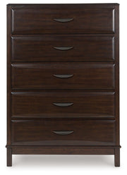 Vanmore - Dark Brown - Five Drawer Chest - JaxCo Furniture