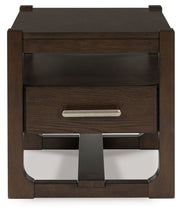 Breckington - Dark Brown - Square End Table - JaxCo Furniture