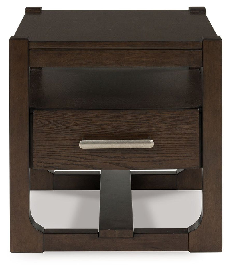 Breckington - Dark Brown - Square End Table - JaxCo Furniture