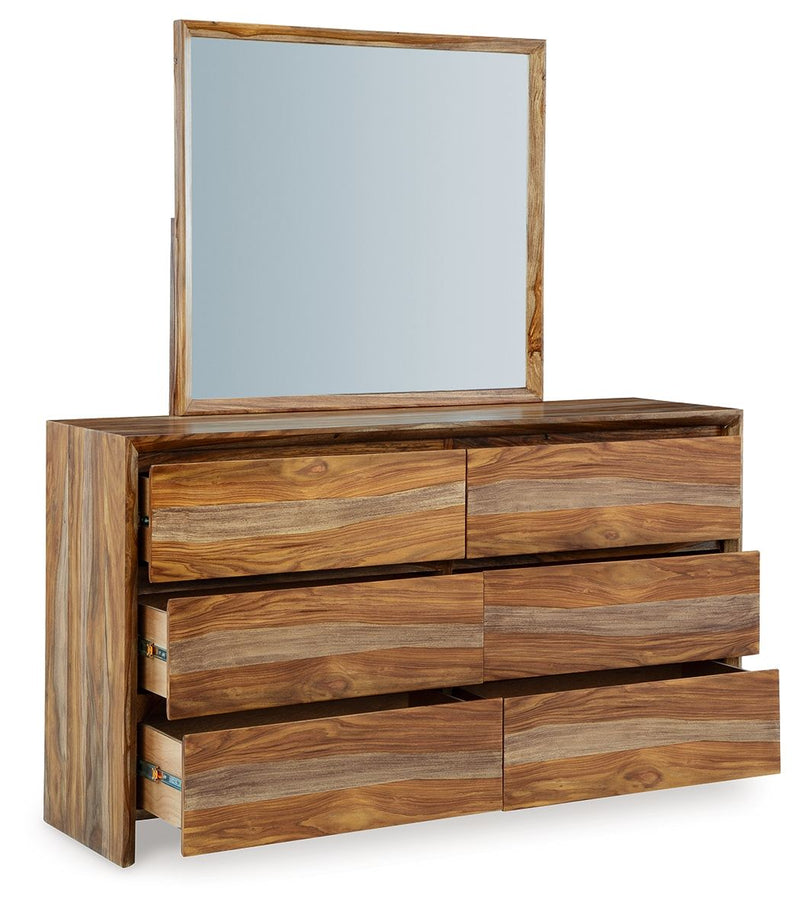 Dressonni - Brown - Dresser And Mirror - JaxCo Furniture