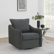 Madia - Upholstered Sloped Arm Swivel Glider Chair - JaxCo Furniture