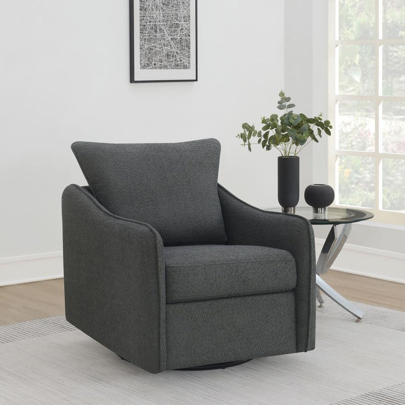 Madia - Upholstered Sloped Arm Swivel Glider Chair - JaxCo Furniture