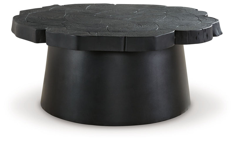 Wimbell - Black - Round Cocktail Table - JaxCo Furniture