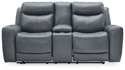 Mindanao - Power Reclining Loveseat With Console /Adj Hdrst - JaxCo Furniture