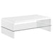 Airell - Rectangular Coffee Table With Shelf - White High Gloss - JaxCo Furniture