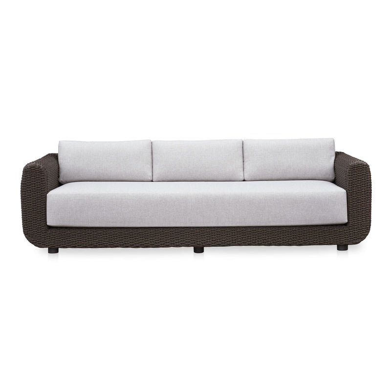 Soma - Outdoor Sofa - Dark Brown / White - JaxCo Furniture