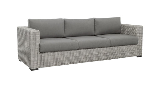 Blakley - Outdoor Sofa With Half Round Wicker - Gray - JaxCo Furniture