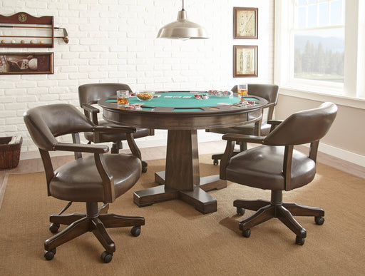 Ruby - 5 Piece Dining Set With Game Table - Brown - JaxCo Furniture