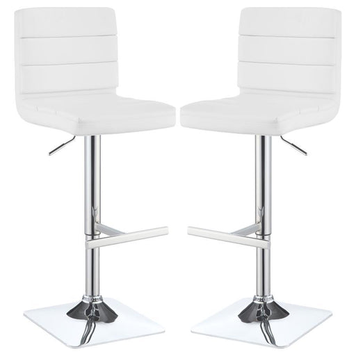 Bianca - Square Upholstered Adjustable Bar Stools (Set of 2) - JaxCo Furniture