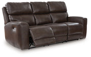 Crossplex - Smoke - Power Recline Sofa With Adjustable Headrest - JaxCo Furniture