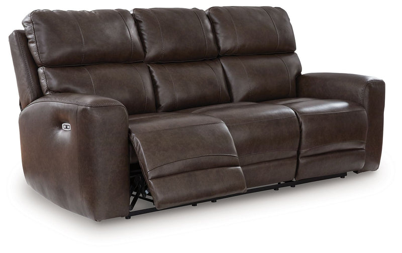 Crossplex - Smoke - Power Recline Sofa With Adjustable Headrest - JaxCo Furniture