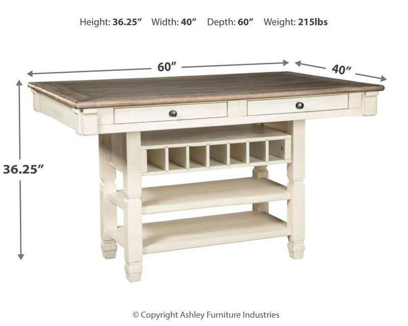 Bolanburg - Beige - Rectangular Dining Room Counter Table - JaxCo Furniture