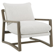 Geneva - Boucle Upholstered Wood Arm Accent Chair - Sand - JaxCo Furniture
