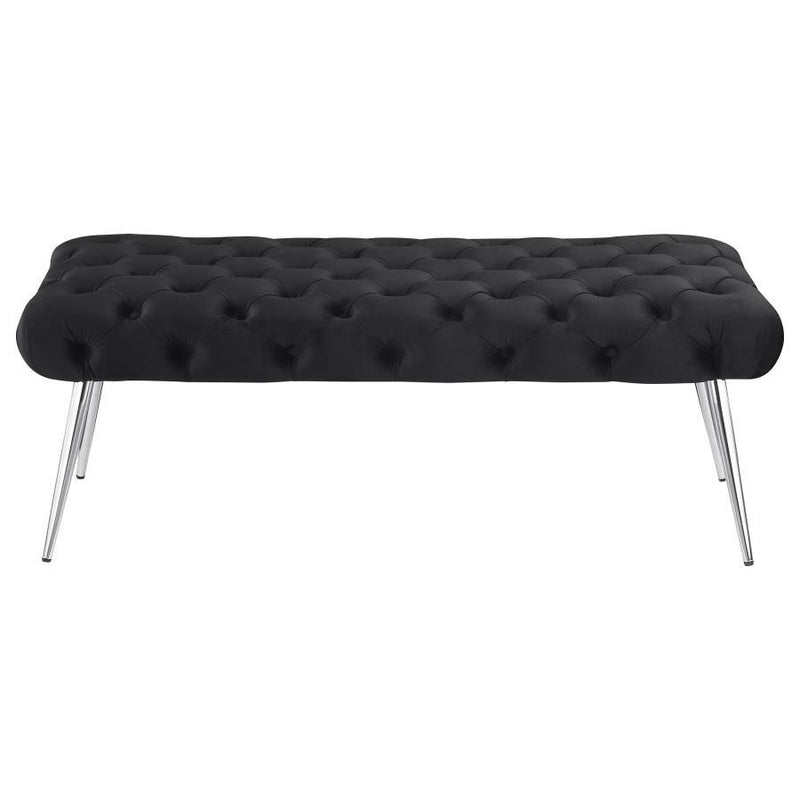 Ella - Upholstered Tufted Bench Metal Legs - JaxCo Furniture