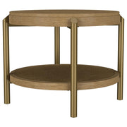Arini - Round End Side Table With Storage Shelf - JaxCo Furniture