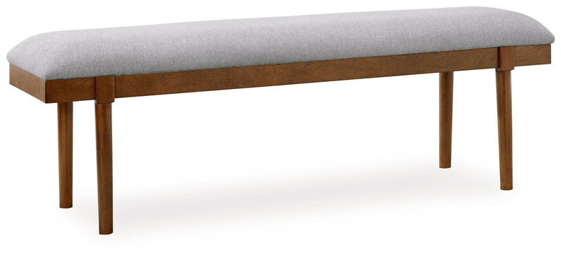 Lyncott - Gray / Brown - Large Upholstered Dining Room Bench - JaxCo Furniture