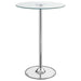 Thea - Round Glass Top LED Bistro Bar Table - Chrome - JaxCo Furniture