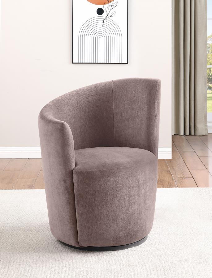 Nueva - Upholstered Swivel Chair Curved Backrest - JaxCo Furniture