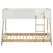 Wyatt - Wood Twin Over Twin Bunk Bed - White And Natural - JaxCo Furniture