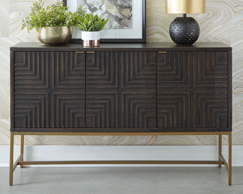 Elinmore - Brown / Gold Finish - Accent Cabinet - JaxCo Furniture