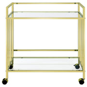 Cara - 2-tier Rectangular Glass Shelf Metal Bar Cart - JaxCo Furniture