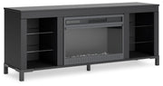 Cayberry - Black - TV Stand With Fireplace - JaxCo Furniture
