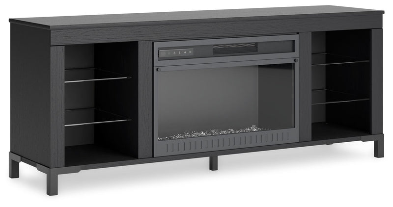Cayberry - Black - TV Stand With Fireplace - JaxCo Furniture