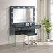 Afshan - 3-Drawer Vanity Set With Lighting - Gray High Gloss - JaxCo Furniture