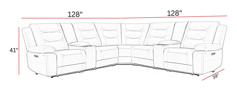 Caldwell - Modular Power Reclining Sectional - JaxCo Furniture