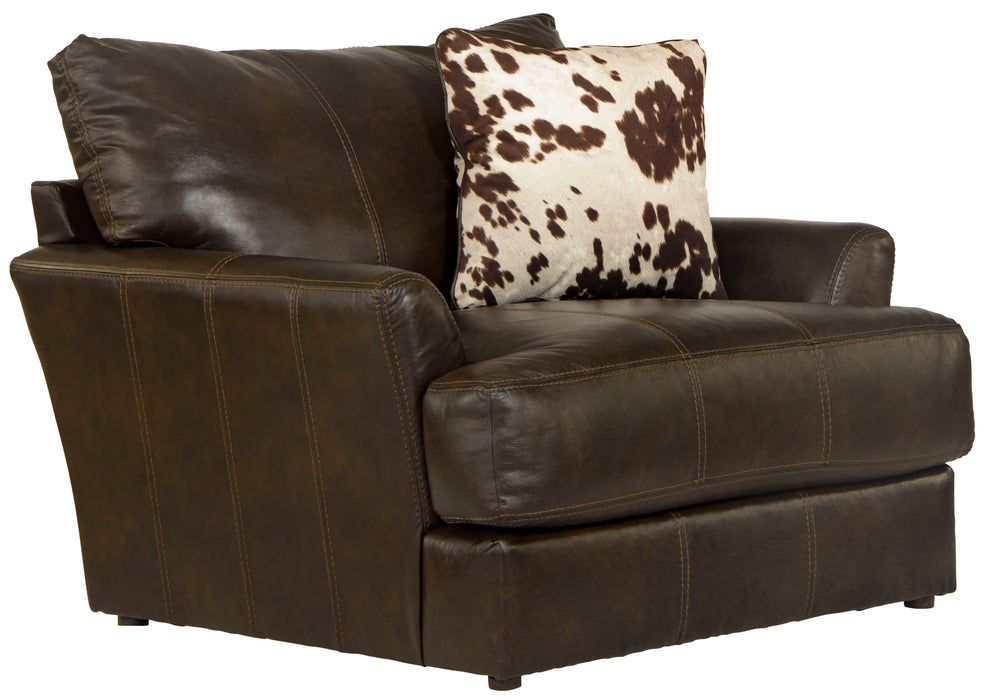 Pavia - Top Grain Italian Leather Chair With Cuddler Cushions - Cocoa - JaxCo Furniture