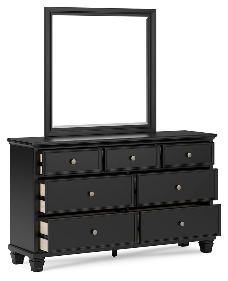 Lanolee - Black - Dresser And Mirror - JaxCo Furniture